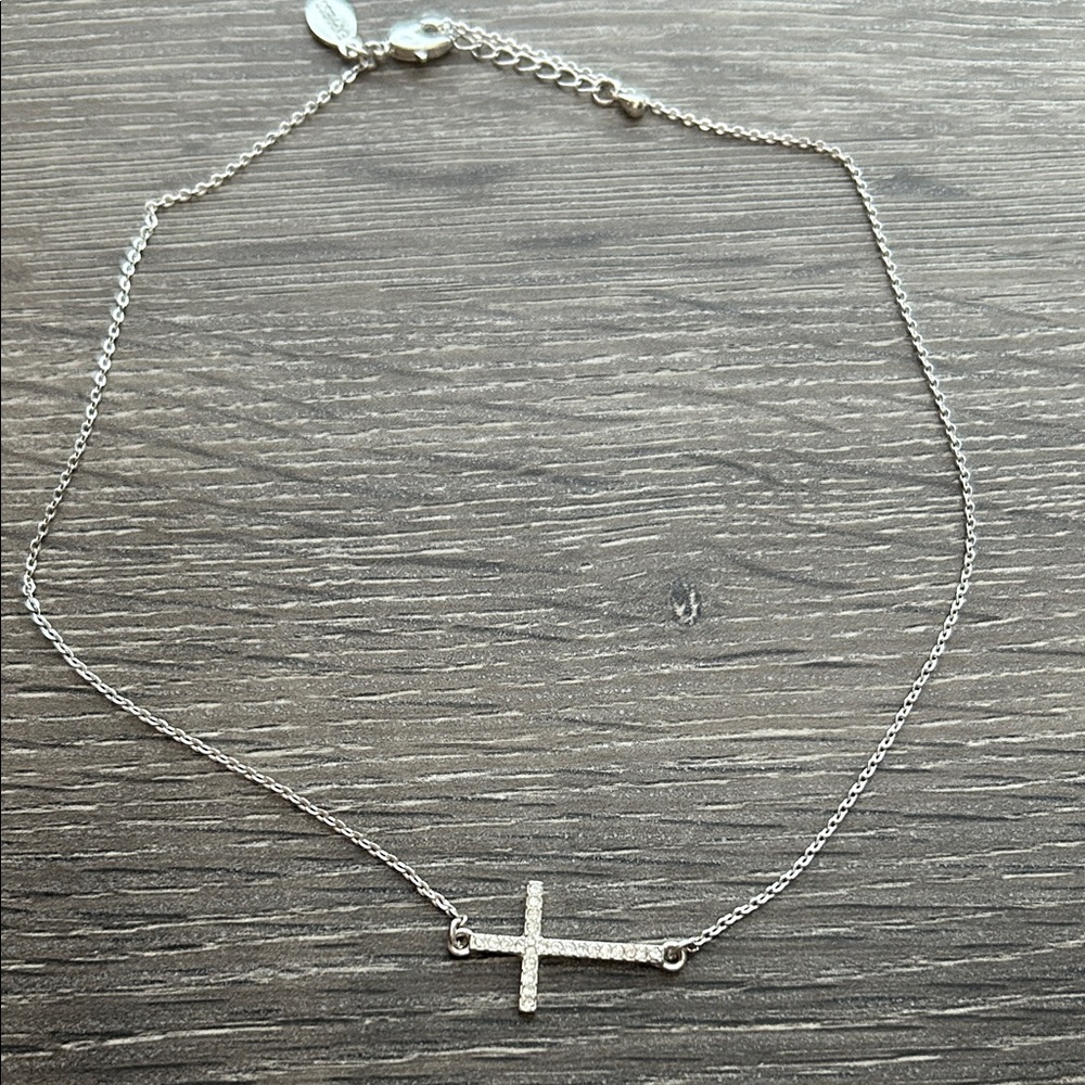 Express Silver Cross Necklace